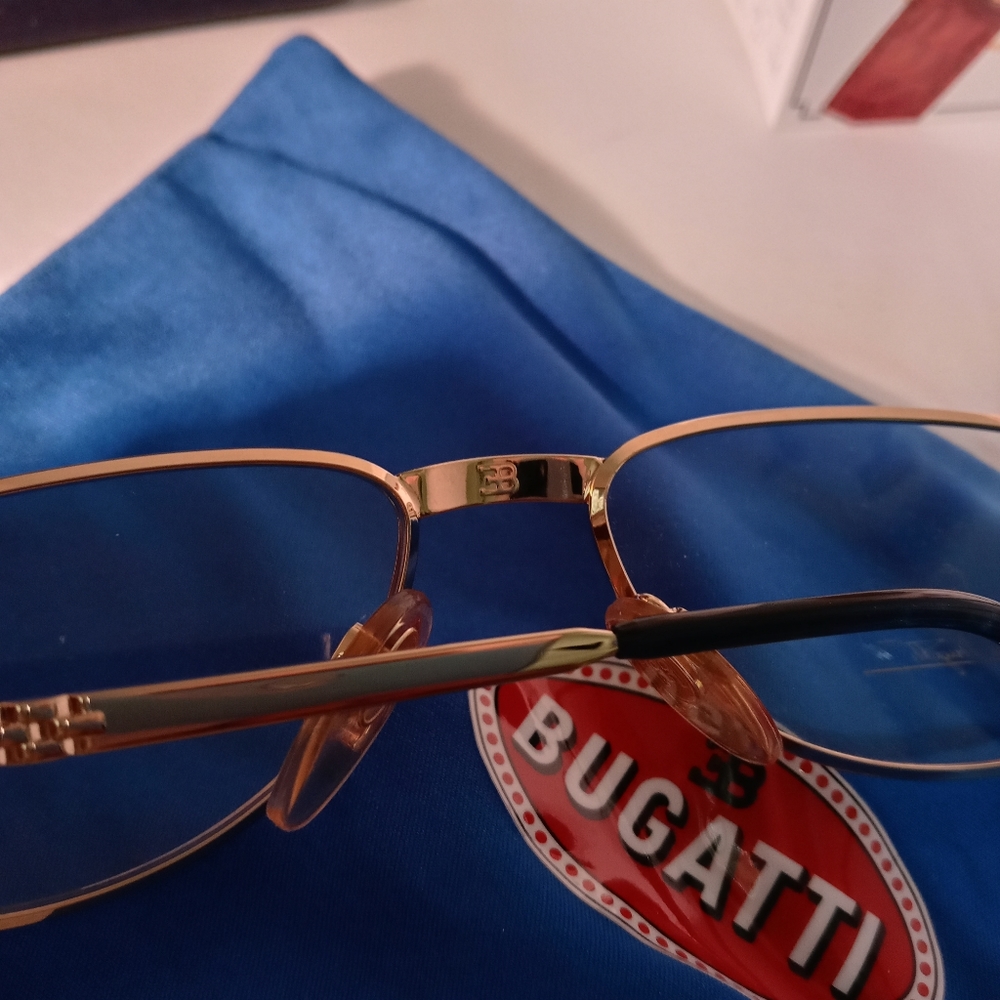 Mens Bugatti 501 platinum plated and 22k eyeglasses 100% - Picture 3 of 6
